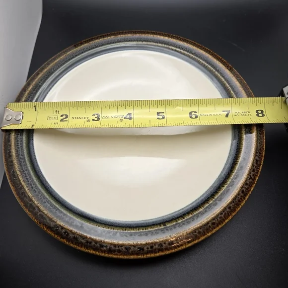 Pfaltzgraff Canyon Ridge-Brown, Olive & Blue Bands -Set of 2 Salad Plates-8" - Picture 6 of 6